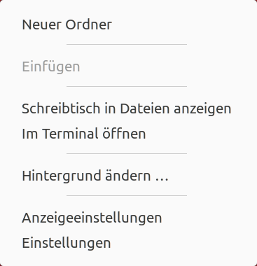 Kontextmenü Desktop