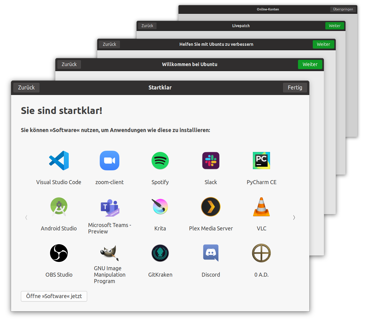 Ubuntu Willkommensbildschirm