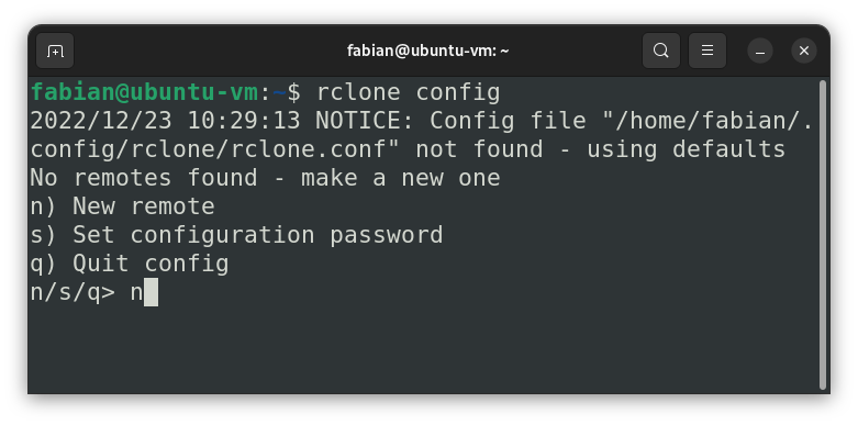 rclone config